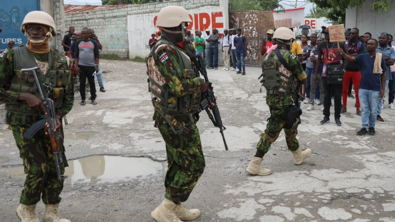 Police from Kenya Patrol the Capital of Haiti