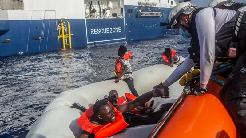 A Pregnant Lady Was Medically Evacuated in the Mediterranean Sea Following the Rescue of a Migrant Boat